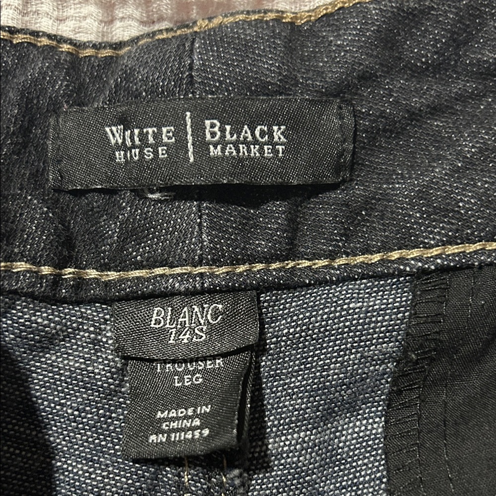 White House Black Market Trouser Women’s Dark Black Stretch Jeans. Classic - Picture 4 of 5
